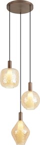Designerska lampa wisząca ciemny brąz 3-punktowa - Ard