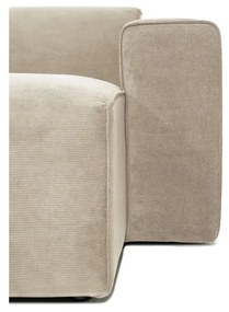 Beżowa sztruksowa sofa modułowa w kształcie litery "U" Scandic Sting, prawostronna