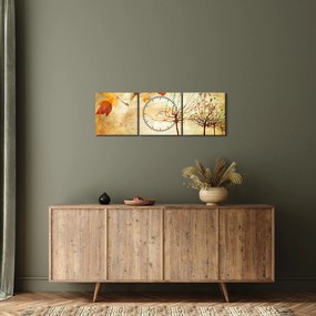 Obraz - Jesienny nastrój (z zegarem) (90x30 cm)