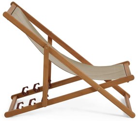 Ciemnozielony składany leżak plażowy z drewna akacji Kave Home Adredna