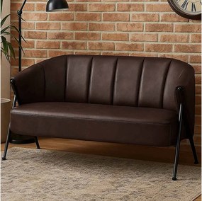 Sofa dwuosobowa MCW-P30,  ciemnobrązowa