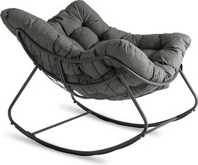 Fotel Bujany Ogrodowy LAREDO na Płozach Wypoczynkowy Szary Nowoczesny