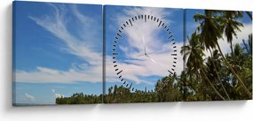 Obraz plaży (z zegarem) (90x30 cm)