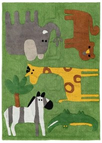 Zielony bawełniany dywan dziecięcy odpowiedni do prania 120x160 cm Animals – Ixia