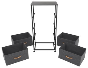 Komoda z szufladami z tkaniny PALMERA, czarny