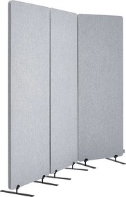 Przegroda SucceBuy Parawan Do Oddzielania Pomieszczeń 2 Stopy 3 Panele PET Poliester Szary Ekran Prywatności
