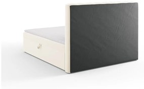 Beżowe łóżko boxspring ze schowkiem 180x200 cm Gina – Milo Casa