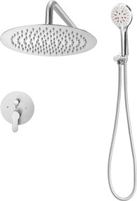 Kolumna Prysznicowa SucceBuy Zestaw Natryskowy, System Natryskowy z Deszczownicą, Okrągłą Głowicą Prysznicową 254 mm, Prysznicem Ręcznym i Zestawem Wykończeniowym