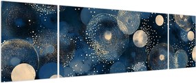 Obraz - Niebiesko-złote pierścienie (170x50 cm)