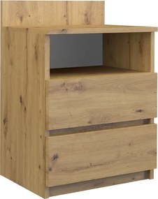 Szafka Nocna Z Szufladami I Półką Dąb Artisan A8-B14