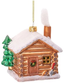 Szklana ozdoba świąteczna wykonana ręcznie 10 cm Christmas Cabin – Sass &amp; Belle