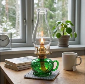 Brilagi - Zielona lampa naftowa MERLIN