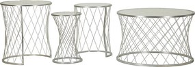 Zestaw Stolików Pomocniczych VKH571, Srebrny, 70x70x45 cm, Kendra Home