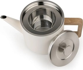 Dzbanek do herbaty ze stali nierdzewnej z sitkiem w kolorze kości słoniowej 1,1 l Duet Narvik – Bredemeijer