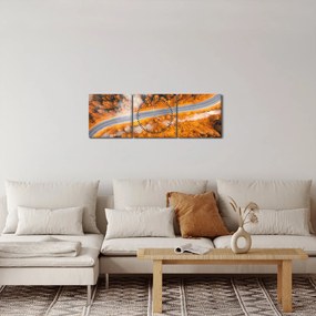 Obraz - Górska droga (z zegarem) (90x30 cm)