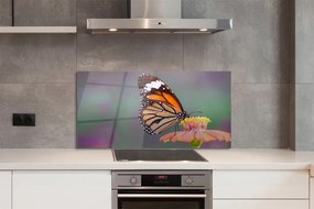 Panel Szklany Detal: Motyl i Kwiat