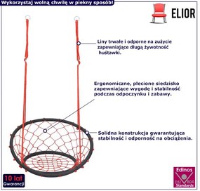 Czerwono-czarna pleciona huśtawka bocianie gniazdo - Lumi