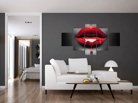 Obraz kobiecych ust (125x70 cm)