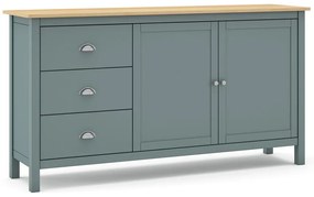 Szarozielona komoda z litego drewna sosnowego 150x80x40 cm Misti – Marckeric
