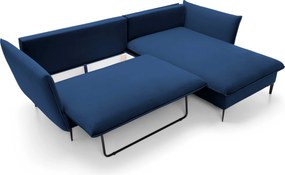 Masseno Narożnik SOLE z funkcją spania i pojemnikiem na pościel Narozniki L, Rozkładana sofa - Niebieski, RIVIERA 81