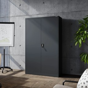 Szafa biurowa metalowa na akta antracytowa JAN II, 1150 x 1850 x 400 mm