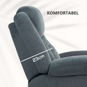 HOMCOM Fotel z funkcją wstawania z miękkim obiciem, fotel relaksacyjny z pilotem i kieszeniami bocznymi, szary | Aosom PL