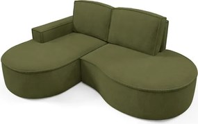 Narożnik MOLLY Lewostronny bez funkcji spania, wolnostojący tkanina CURIO 39 Zielony