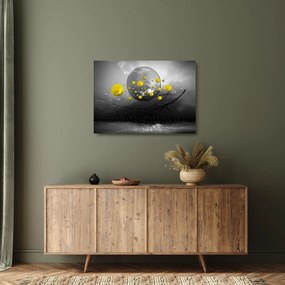 Obraz na szkle - żółte abstrakcyjne kule (70x50 cm)