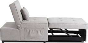 Fotel Wypoczynkowy Rozkładany IBERIS 67 cm Szary Tapicerowany Nowoczesny