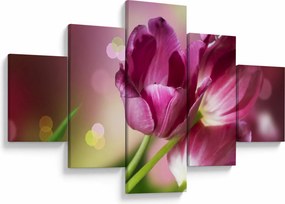 Obraz różowych tulipanów (125x70 cm)