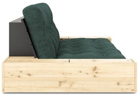 Ciemnozielona sztruksowa rozkładana sofa 244 cm Base – Karup Design