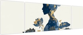 Obraz - Marmurowy profil kobiety (170x50 cm)