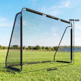 SPORTNOW Bramka do piłki nożnej ogrodowa duża 300 x 200 cm dla młodzieży i dorosłych, na zewnątrz, z wytrzymałą siatką, zaokrąglonymi narożnikami | Aosom PL