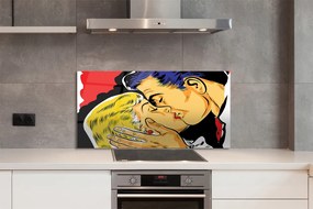 Szklany Panel Pocałunek Zakochanych