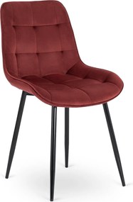 Pikowane krzesło jadalniane loft Chris, welurowe