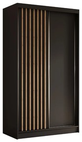 Szafa przesuwna - Lamel 120 cm, czarny mat