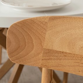 Krzesło Tapicerowane Drewniane ALVIN Dąb/Beż Nowoczesne