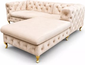 Narożnik Chesterfield Moet Light glamour luksusowy velvet 238x210 cm