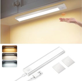 NETTLIFE Oświetlenie podszafkowe LED z czujnikiem ruchu, ładowane przez USB, 1500 mAh, idealne do szafy, przedpokoju lub garderoby