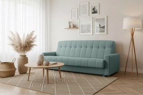 Wersalka Herbi z funkcją spania, do salonu, tkanina Herbi, błękit