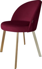 Krzesło TRIX tkanina Welur noga metalowa : Kolor nogi - Złota profil, Kolor tkaniny - VELVET - MG02, Typ siedziska - Siedzisko stałe