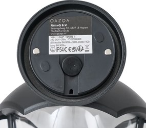 Inteligentna zewnętrzna lampa ścienna czarna z przezroczystym szkłem, w tym LED IP54 - Classica