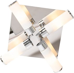 Nowoczesna lampa sufitowa do łazienki chrom 4-punktowa IP44 - Bath