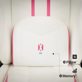 Fotel gamingowy Diablo X-Ray 2.0 Normal Size, biało-różowy
