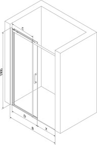 Mexen Omega drzwi prysznicowe rozsuwane 120 cm, transparent, chrom - 825-120-000-01-00