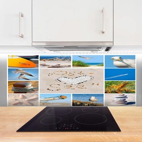 Panel Szklany Mewy Nad Brzegiem Oceanu