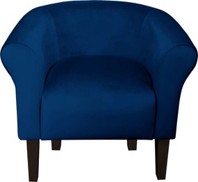 Fotel Milo tkanina Welur wygodny fotel tapicerowany do salonu i sypialni : Kolor nogi - Venge, Kolor tkaniny - VELVET - MG16, Wysokość nogi - 20 cm
