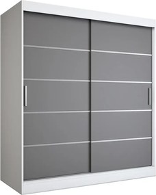 Szafa przesuwna biały + antracyt 180 cm M4-A32