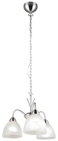 Lampa wisząca w biało-srebrnym kolorze ze szklanym kloszem ø 43 cm Dobby – Trio