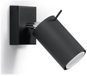 Czarna lampa punktowa 8x10 cm Etna – Sollux